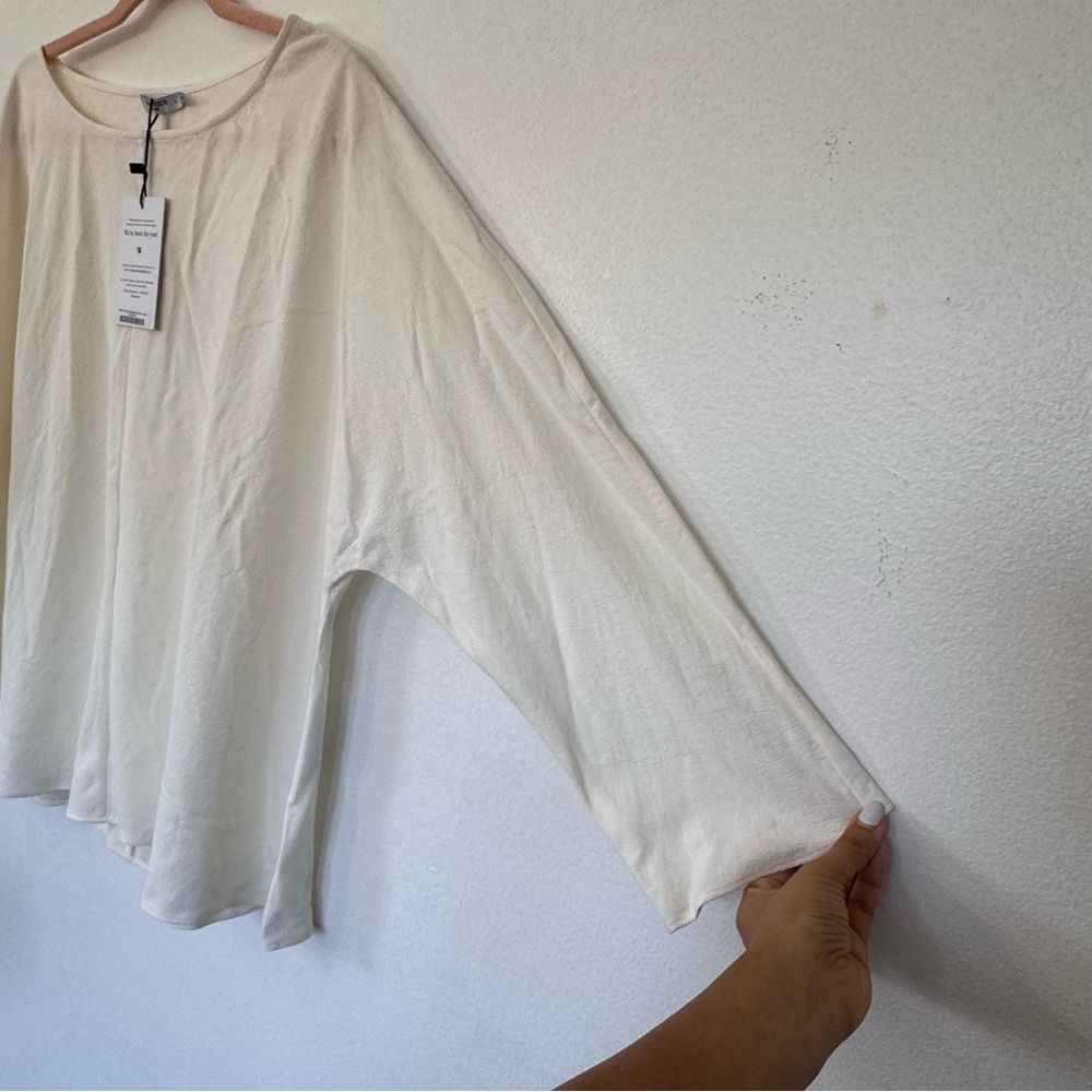 NWT M.M Lafleur The Wren Top - Double-Faced Ivory Linen Sz L - Picture 13 of 15